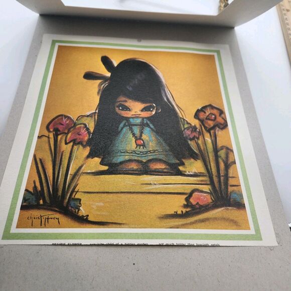 Vintage Gerda Christoffersen NATIVE AMERICAN girl Screen Print - Picture 5 of 5
